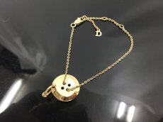 Photo1: Auth Dior Gold tone DR Logo button motif Bracelets 1A260370n" (1)