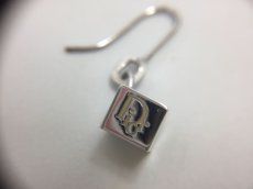 Photo6: Auth Dior Silver tone DR Logo Dice motif Piercing Earrings 1A260050n" (6)