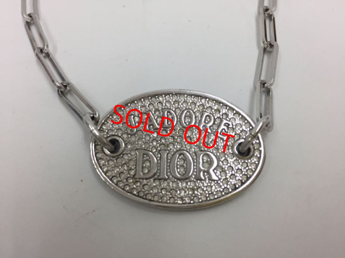 Photo2: Auth Dior Silver tone "JADORE DIOR" motif Bracelets 1A260410n" (2)