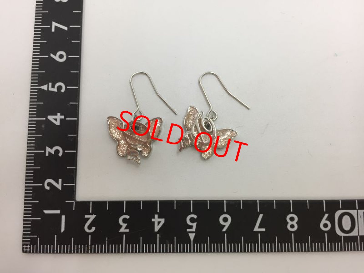 Photo2: Auth Dior Silver tone Dior Butterfly motif Piercing Earrings 1A260220n" (2)