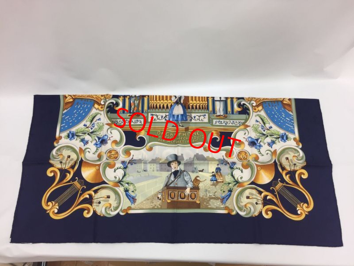 Photo3: Auth Hermes Scarf "ORGAUPHONE" 100% Silk  1A260510n" (3)