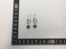 Photo2: Auth Dior Silver tone D & Flower motif Color Stone Piercing Earrings 1A260350n" (2)