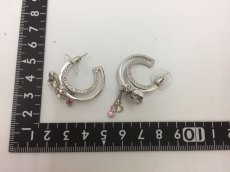 Photo2: Auth Dior Crystal Silver tone Butterfly D motif Piercing Earrings 1A260440n" (2)