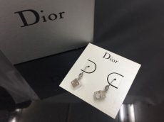 Photo1: Auth Dior Silver tone DR Logo Dice motif Piercing Earrings 1A260050n" (1)