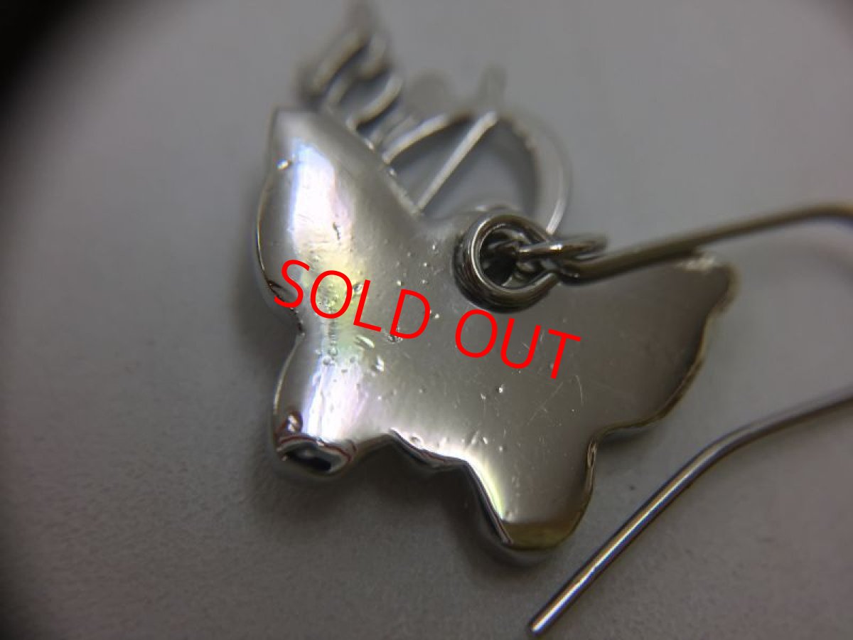 Photo8: Auth Dior Silver tone Dior Butterfly motif Piercing Earrings 1A260220n" (8)