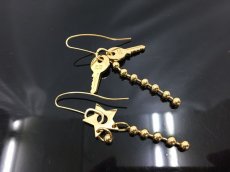 Photo1: Auth Dior Gold tone Shooting Star & Key motif M Piercing Earrings 1A260190n" (1)