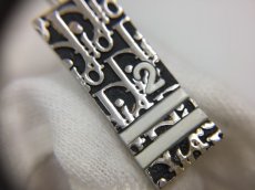 Photo3: Auth Dior Black Silver Dior Trotter Plate motif Piercing Earrings 1A260360n" (3)