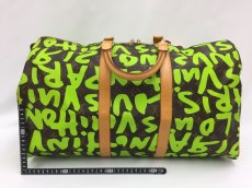 Photo2: Auth Louis Vuitton Monogram Keepall 50 Graffiti Travel Hand Bag Green 1A260470n" (2)