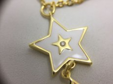 Photo3: Auth Dior Gold tone Star Dior motif Necklace 1A260290n" (3)