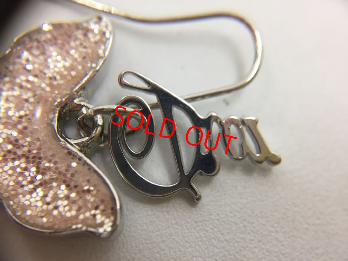 Photo6: Auth Dior Silver tone Dior Butterfly motif Piercing Earrings 1A260220n" (6)