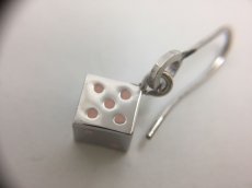 Photo4: Auth Dior Silver tone DR Logo Dice motif Piercing Earrings 1A260050n" (4)