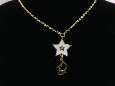 Photo1: Auth Dior Gold tone Star Dior motif Necklace 1A260290n" (1)