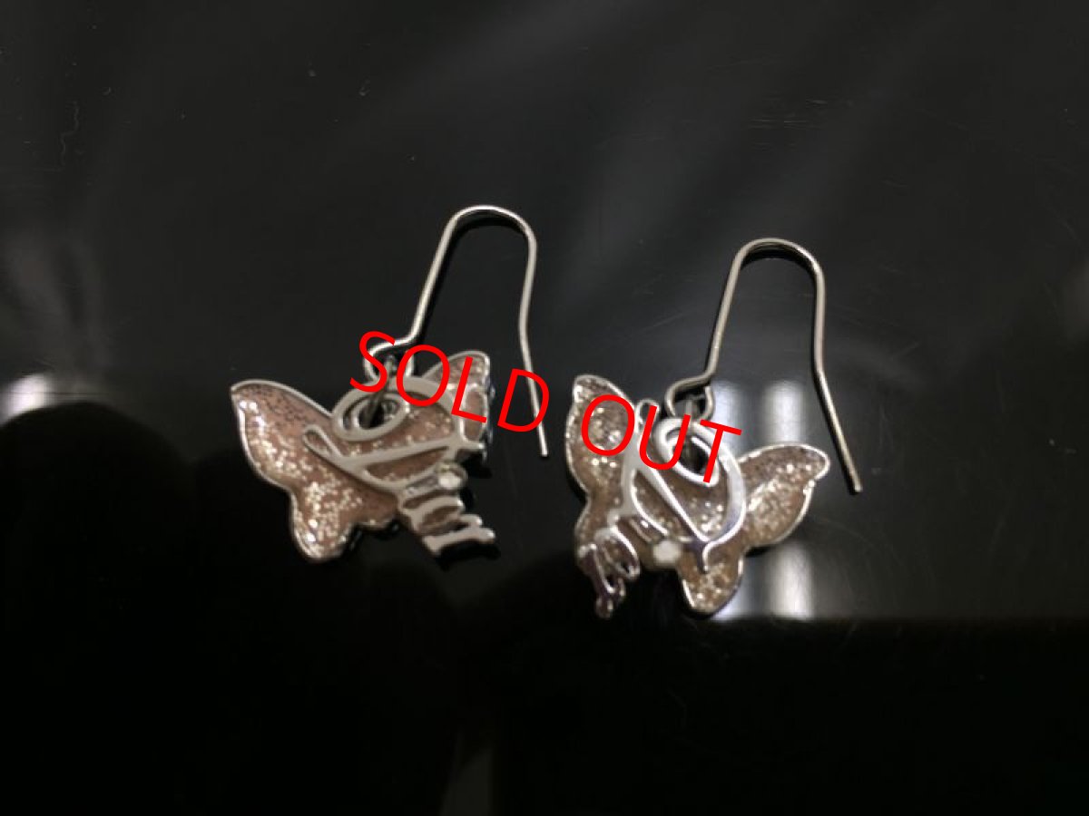 Photo1: Auth Dior Silver tone Dior Butterfly motif Piercing Earrings 1A260220n" (1)