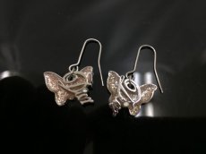 Photo1: Auth Dior Silver tone Dior Butterfly motif Piercing Earrings 1A260220n" (1)