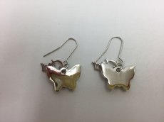 Photo3: Auth Dior Silver tone Dior Butterfly motif Piercing Earrings 1A260220n" (3)