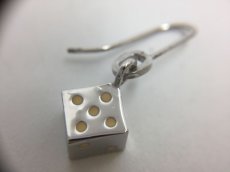 Photo7: Auth Dior Silver tone DR Logo Dice motif Piercing Earrings 1A260050n" (7)