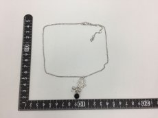 Photo2: Auth Dior Silver tone DR Logo Ribbon motif Necklace 1A260270n" (2)