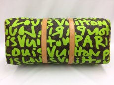 Photo3: Auth Louis Vuitton Monogram Keepall 50 Graffiti Travel Hand Bag Green 1A260470n" (3)