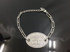 Photo1: Auth Dior Silver tone "JADORE DIOR" motif Bracelets 1A260410n" (1)