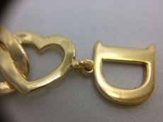 Photo8: Auth Dior Crystal Gold tone Heart & D motif Piercing Earrings 1A260390n" (8)
