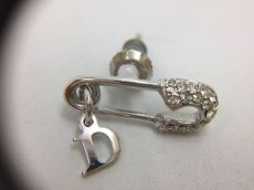 Photo4: Auth Dior Silver tone D & Clip Pin motif  Piercing Earrings 1A260330n" (4)