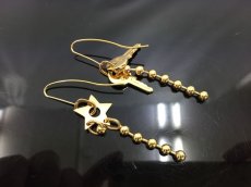 Photo1: Auth Dior Gold tone Shooting Star & Key motif L Piercing Earrings 1A260300n" (1)