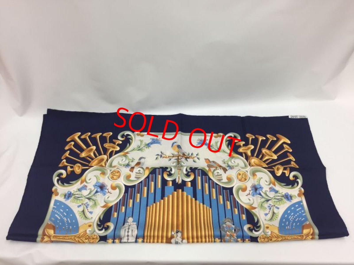 Photo6: Auth Hermes Scarf "ORGAUPHONE" 100% Silk  1A260510n" (6)