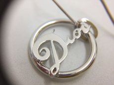 Photo4: Auth Dior Silver tone DR logo "DIOR" motif Piercing Earrings 1A260090n" (4)