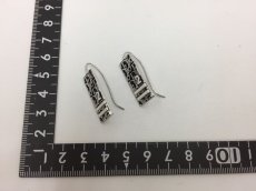 Photo2: Auth Dior Black Silver Dior Trotter Plate motif Piercing Earrings 1A260360n" (2)