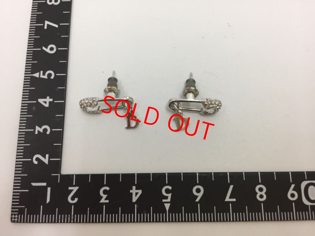 Photo2: Auth Dior Silver tone D & Clip Pin motif  Piercing Earrings 1A260330n" (2)
