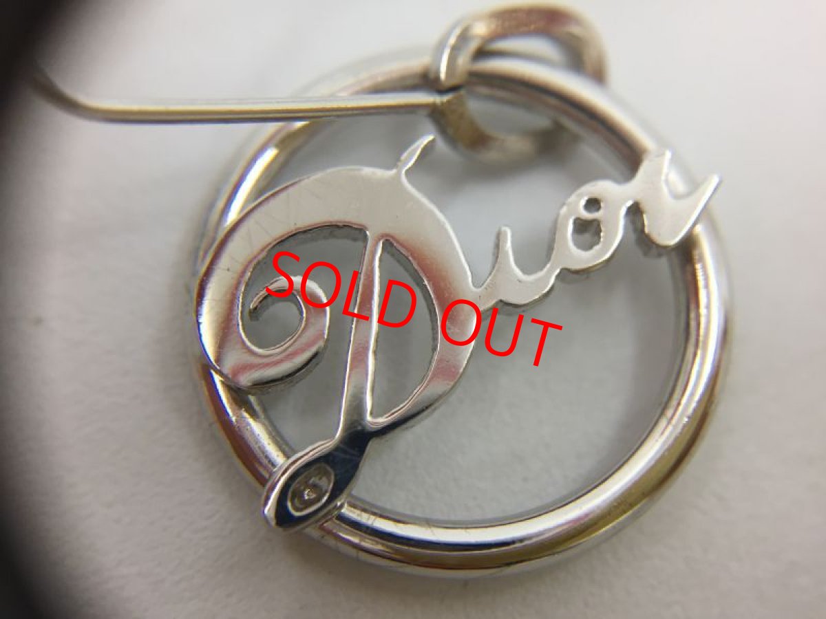 Photo5: Auth Dior Silver tone DR logo "DIOR" motif Piercing Earrings 1A260090n" (5)