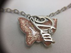 Photo3: Auth Dior Silver tone Dior Butterfly Motif Necklace Pendant  1A260210n" (3)