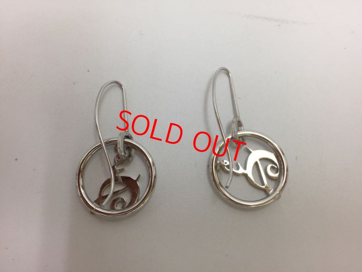 Photo3: Auth Dior Silver tone DR logo "DIOR" motif Piercing Earrings 1A260090n" (3)