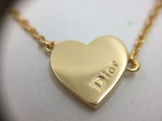 Photo6: Auth Dior Gold tone Heart Dior motif Necklace 1A260340n" (6)