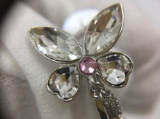Photo7: Auth Dior Crystal Silver tone Butterfly D motif Piercing Earrings 1A260440n" (7)