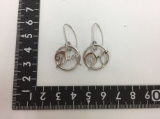 Photo2: Auth Dior Silver tone DR logo "DIOR" motif Piercing Earrings 1A260090n" (2)