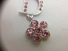 Photo6: Auth Dior Crystal Pink tone Flower & D motif Piercing Earrings 1A260280n" (6)