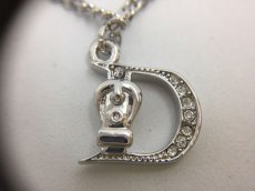 Photo3: Auth Dior Silver tone DR Logo Letter D motif Necklace 1A260310n" (3)
