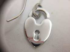 Photo5: Auth Dior Silver tone DR logo Heart Key motif Piercing Earrings 1A260120n" (5)