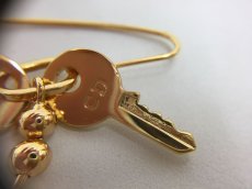 Photo10: Auth Dior Gold tone Shooting Star & Key motif M Piercing Earrings 1A260190n" (10)