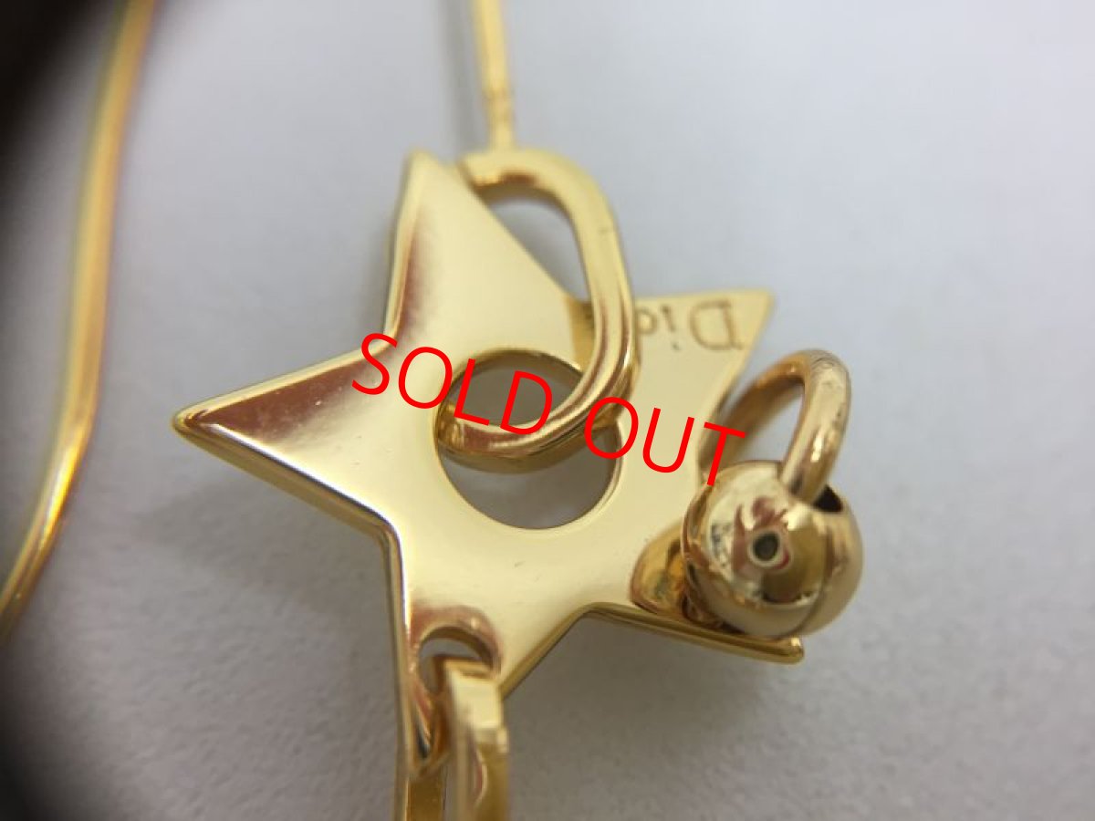 Photo3: Auth Dior Gold tone Shooting Star & Key motif L Piercing Earrings 1A260300n" (3)