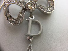 Photo5: Auth Dior Silver tone Ribbon D Tears motif Piercing Earrings 1A260230n" (5)