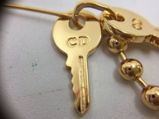 Photo3: Auth Dior Gold tone Shooting Star & Key motif M Piercing Earrings 1A260190n" (3)