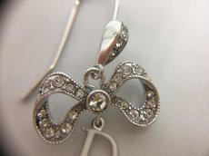 Photo4: Auth Dior Silver tone Ribbon D Tears motif Piercing Earrings 1A260230n" (4)