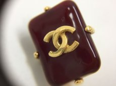 Photo3: Auth CHANEL Vintage CC logo Red color Plastic Stone clip-on Earrings 1B030010n" (3)