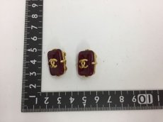 Photo2: Auth CHANEL Vintage CC logo Red color Plastic Stone clip-on Earrings 1B030010n" (2)