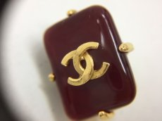 Photo4: Auth CHANEL Vintage CC logo Red color Plastic Stone clip-on Earrings 1B030010n" (4)