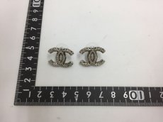 Photo2: Auth CHANEL Vintage CC logo Silver Tone Piercing Earrings 1B030050n" (2)