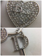 Photo8: Auth Dior Crystal Silver tone Heart & Key motif Piercing Earrings 1A260250n" (8)