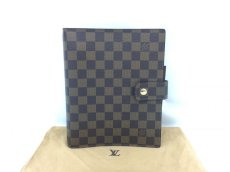 Photo1: Auth Louis Vuitton Damier Ebene Agenda GM Traveller's Logbook cover 1B170210n" (1)